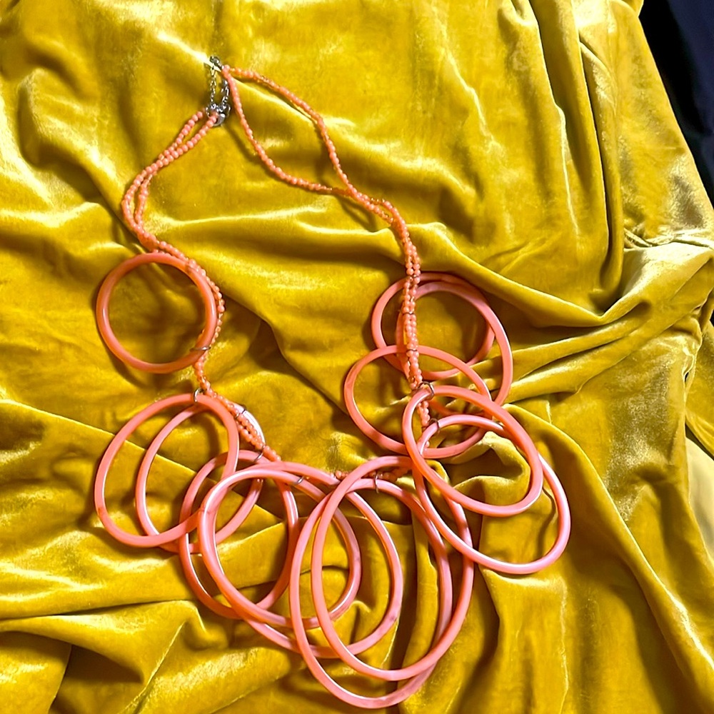 Coral color necklace